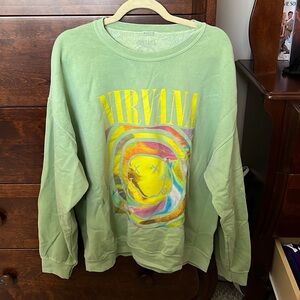 URBAN OUTFITTERS - green nirvana crewneck - size S/M